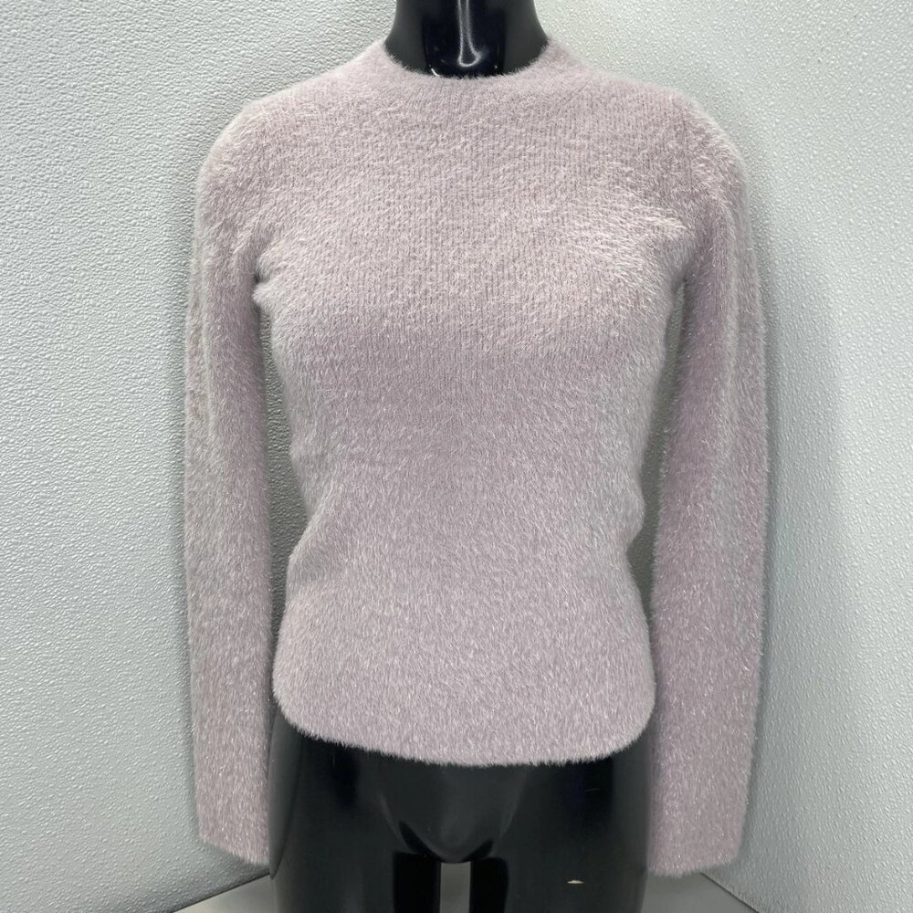 NEW VINCE Metallic Eyelash Pullover Sweater – Size XS – Orchid Stone Pink